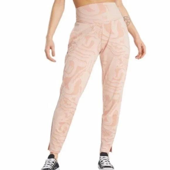 Gymshark Power Support Leggings Pink Marble Pockets High Rise Pull On Small - Picture 3 of 13
